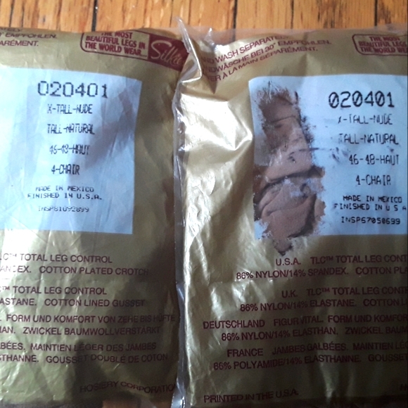 Lot of 2- Silkies TLC(Total Leg Control)Support Pantyhose. Size X-Tall. Nude New - Picture 3 of 6